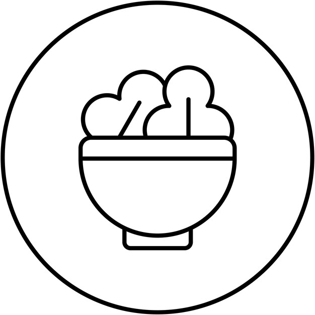 Imagen vectorial del icono del plato lateral Se puede usar para catering