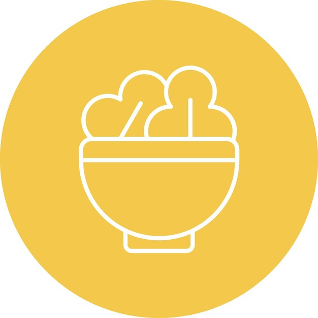 Imagen vectorial del icono del plato lateral Se puede usar para catering