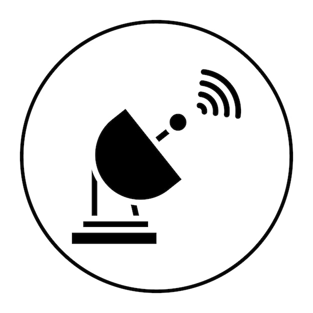 Imagen vectorial del icono del plato de satélite Se puede utilizar para la ciencia ficción