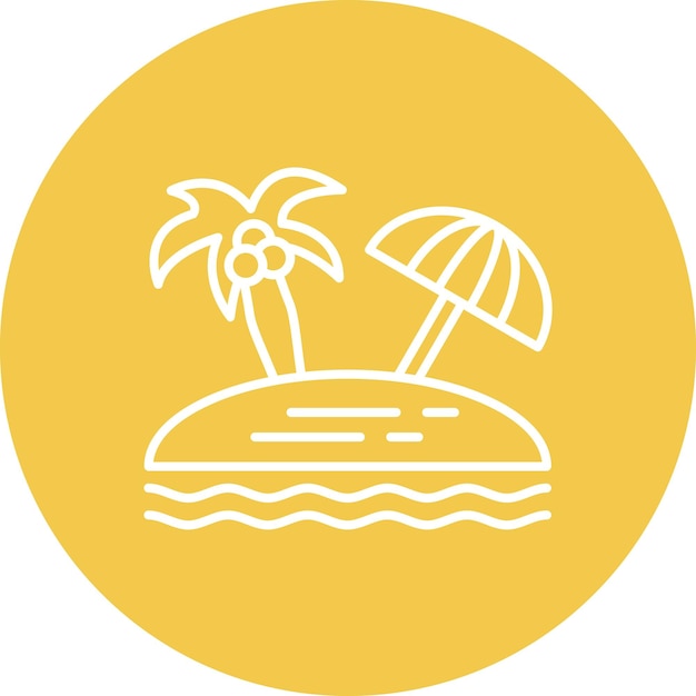 Imagen vectorial del icono de la playa Se puede usar para viajes