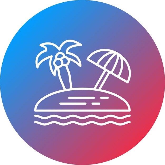 Imagen vectorial del icono de la playa Se puede usar para viajes