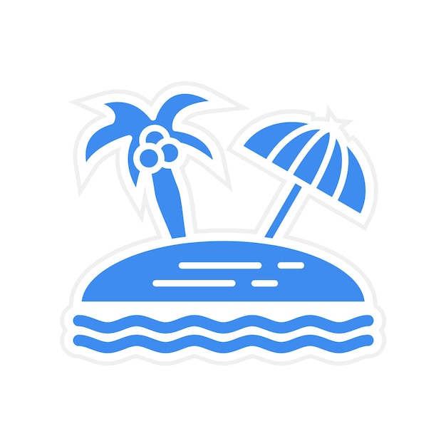Imagen vectorial del icono de la playa Se puede usar para viajes