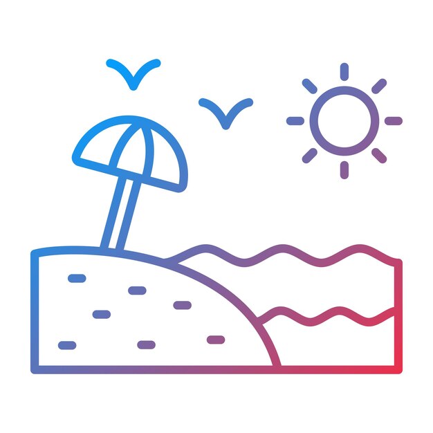 Imagen vectorial del icono de la playa Se puede usar para la vida familiar