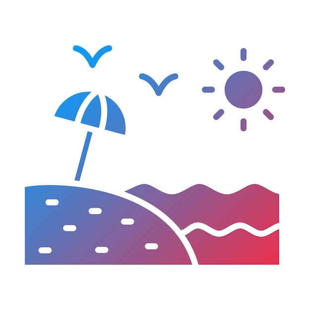 Imagen vectorial del icono de la playa Se puede usar para la vida familiar