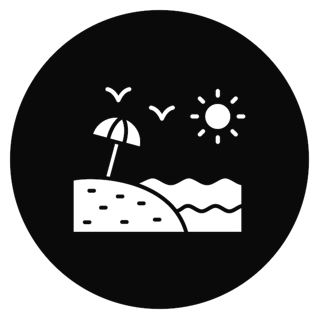 Imagen vectorial del icono de la playa Se puede usar para la vida familiar