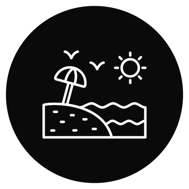 Imagen vectorial del icono de la playa Se puede usar para la vida familiar