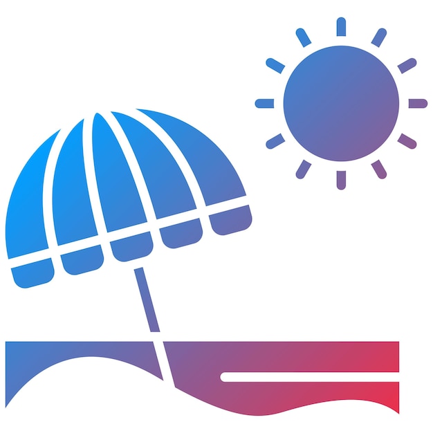 Imagen vectorial del icono de la playa Se puede utilizar para Coastline