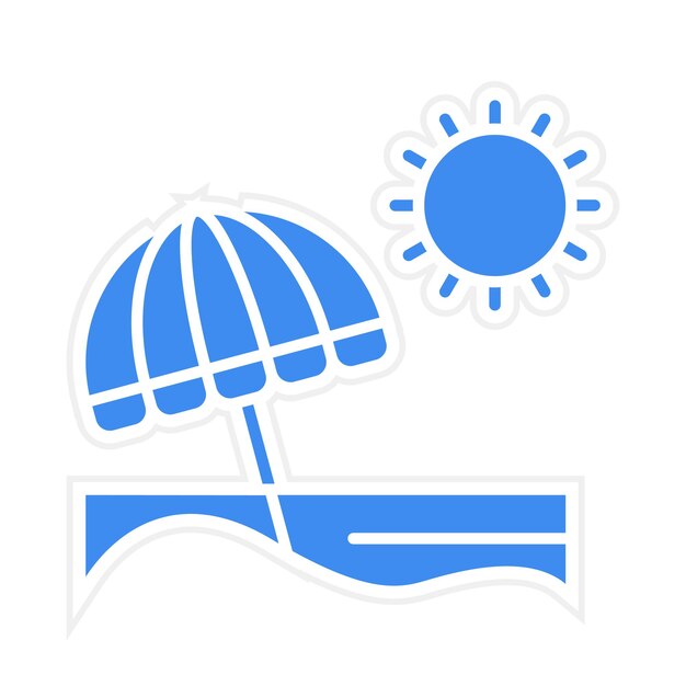 Imagen vectorial del icono de la playa Se puede utilizar para Coastline