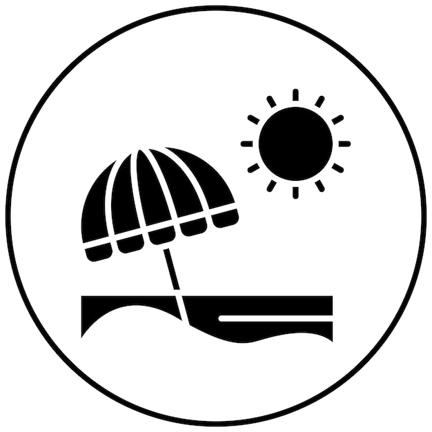 Imagen vectorial del icono de la playa Se puede utilizar para Coastline