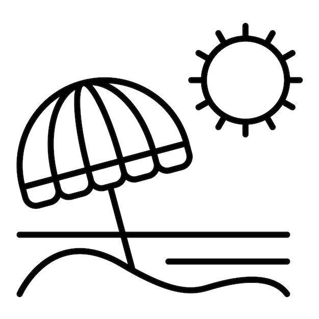 Imagen vectorial del icono de la playa Se puede utilizar para Coastline
