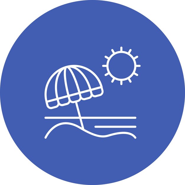 Imagen vectorial del icono de la playa Se puede utilizar para Coastline