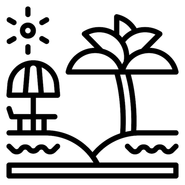 Imagen vectorial del icono de la playa Se puede utilizar para la protección solar