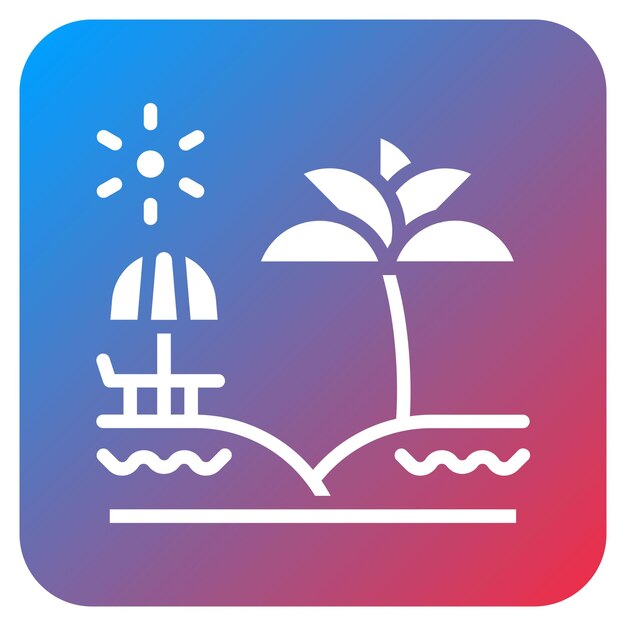 Imagen vectorial del icono de la playa Se puede utilizar para la protección solar