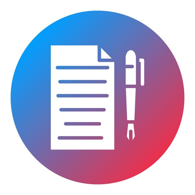 Imagen vectorial del ícono de la pluma y el papel Se puede utilizar para la literatura