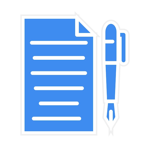 Imagen vectorial del ícono de la pluma y el papel Se puede utilizar para la literatura