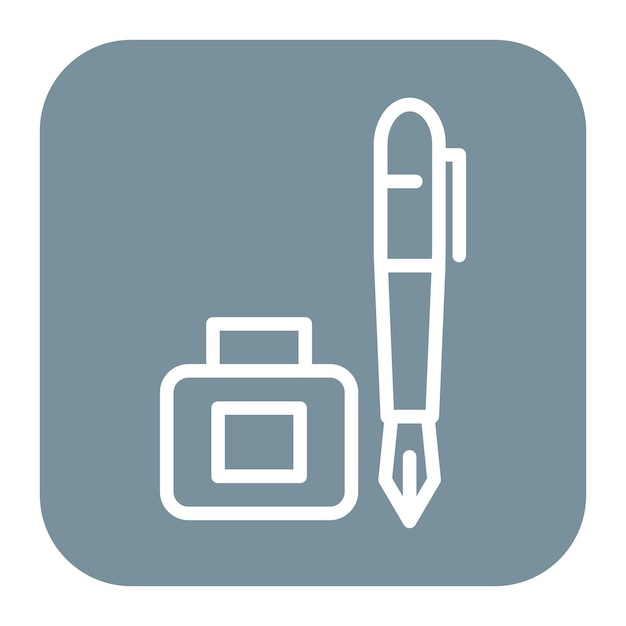 Imagen vectorial del ícono de la pluma y la tinta se puede utilizar para el servicio postal