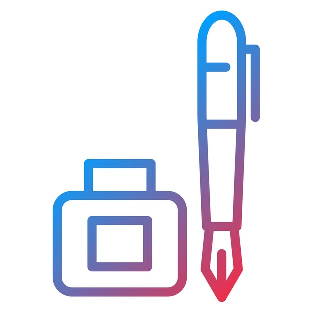 Imagen vectorial del ícono de la pluma y la tinta se puede utilizar para el servicio postal