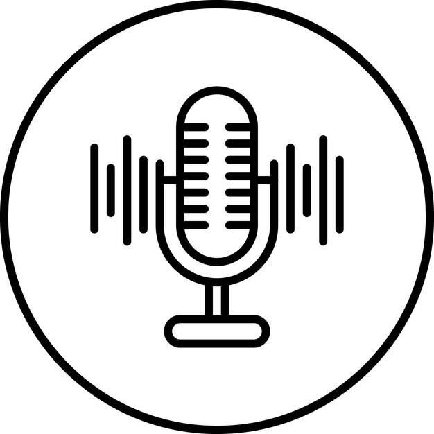 Imagen vectorial del icono del podcast Se puede usar para Artist Studio