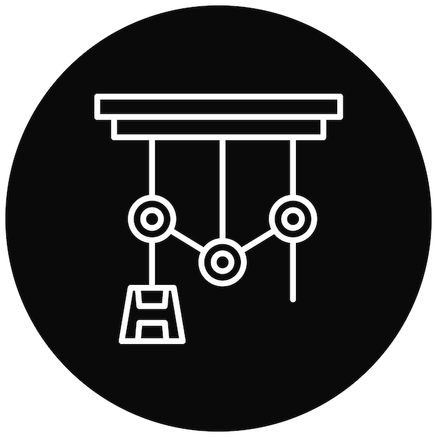Imagen vectorial del icono de la polea Se puede utilizar para la física