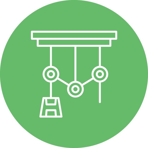 Imagen vectorial del icono de la polea Se puede utilizar para la física