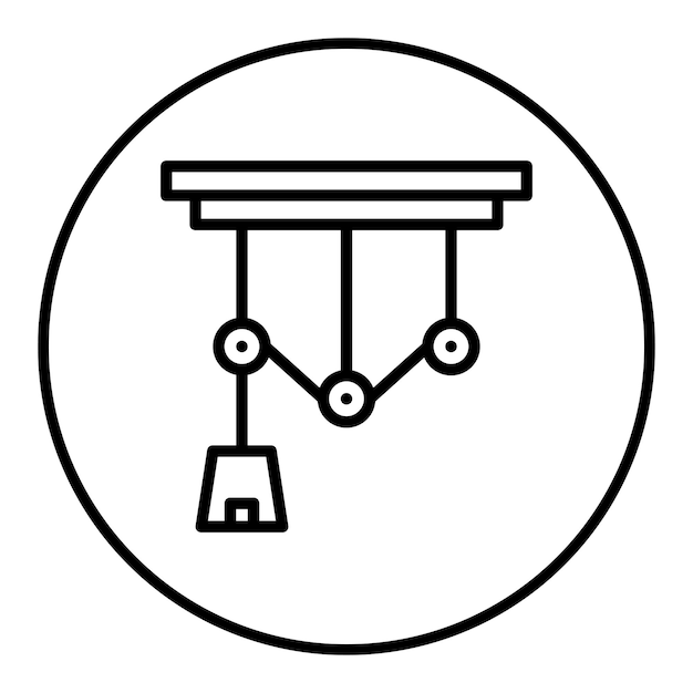 Imagen vectorial del icono de la polea Se puede utilizar para el laboratorio