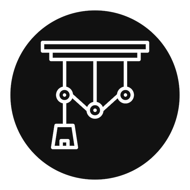 Imagen vectorial del icono de la polea Se puede utilizar para el laboratorio