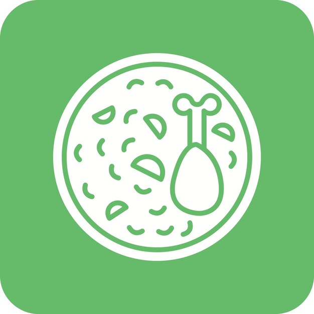 Imagen vectorial del icono de pollo y arroz Se puede usar para World Cuisine