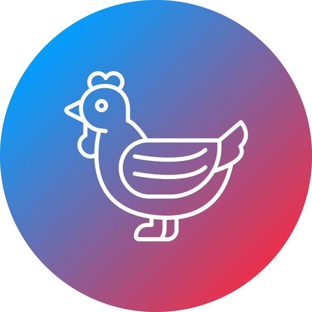 Imagen vectorial de icono de pollo Se puede utilizar para la agricultura y la jardinería