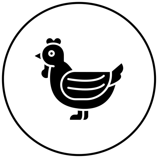 Imagen vectorial de icono de pollo Se puede utilizar para la agricultura y la jardinería