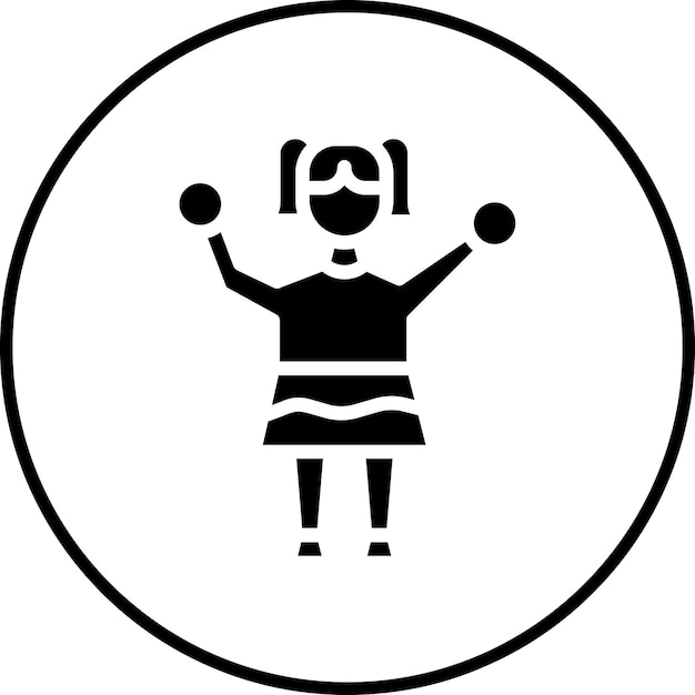 Imagen vectorial del icono de las porristas Se puede usar para el rugby