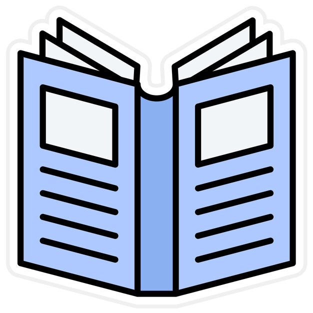 Imagen vectorial del icono de la portada del libro Se puede utilizar para la Biblioteca