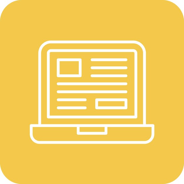 Imagen vectorial de icono de portátil Se puede usar para noticias y medios