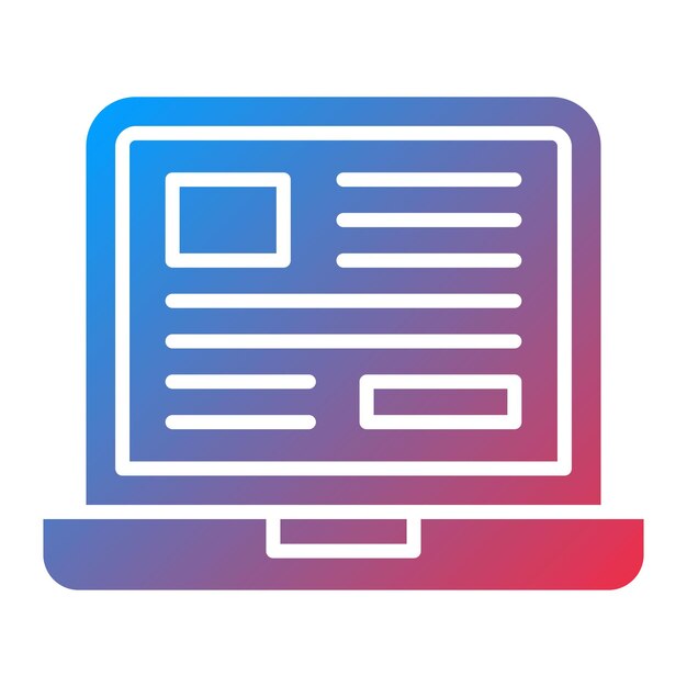 Imagen vectorial de icono de portátil Se puede usar para noticias y medios