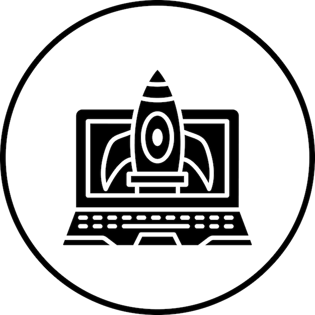 Imagen vectorial del icono del portátil Se puede utilizar para el arranque