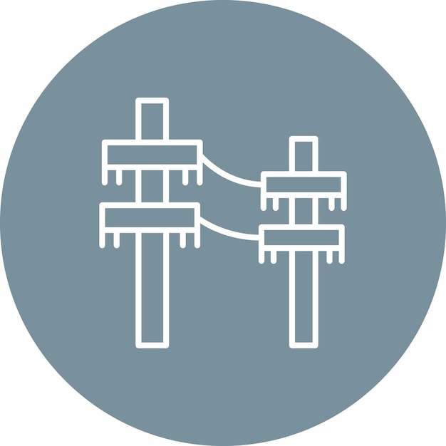 Imagen vectorial del icono del poste eléctrico Se puede utilizar para los elementos de la ciudad
