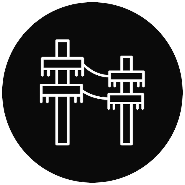 Imagen vectorial del icono del poste eléctrico Se puede utilizar para los elementos de la ciudad