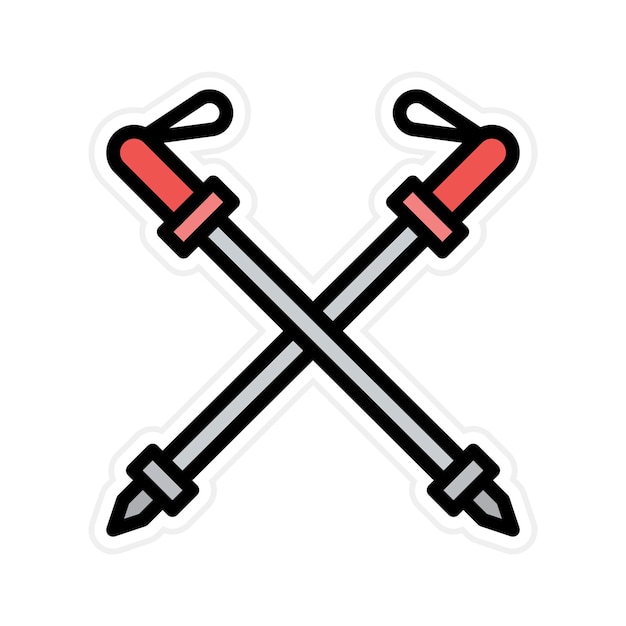 Imagen vectorial del icono de los postes de esquí Se puede usar para la estación de esquí