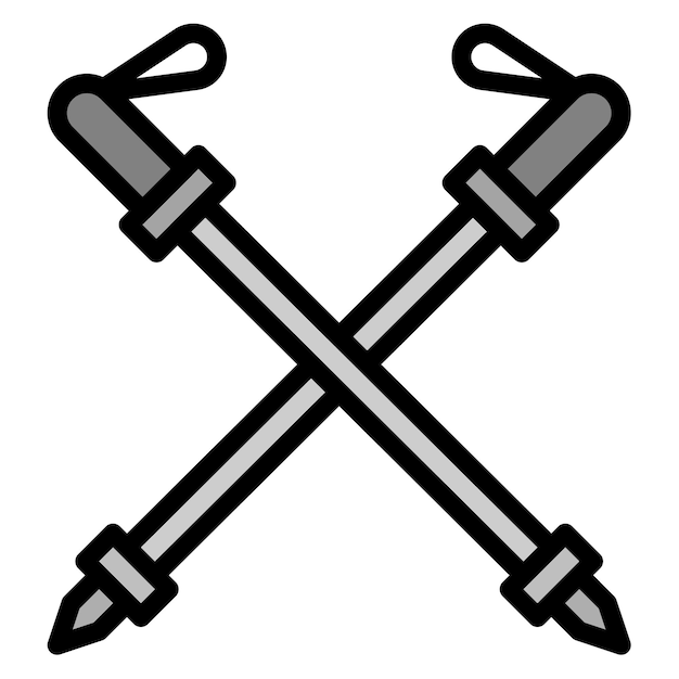 Imagen vectorial del icono de los postes de esquí Se puede usar para la estación de esquí