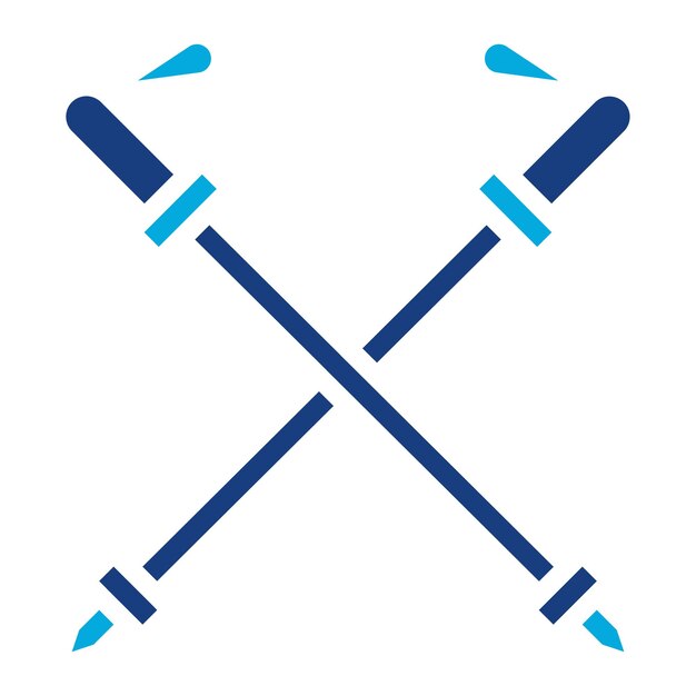 Imagen vectorial del icono de los postes de esquí Se puede utilizar para la estación de esquí
