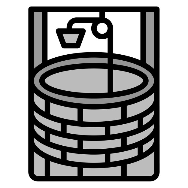 Imagen vectorial del icono del pozo de agua Se puede utilizar para la agricultura