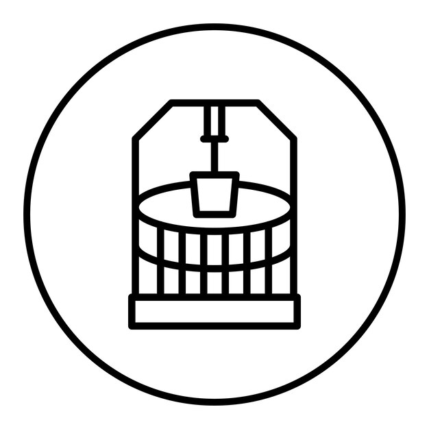 Imagen vectorial del icono del pozo de Zamzam Se puede usar para la peregrinación del Hajj