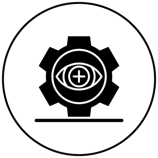 Imagen vectorial del icono de práctica de optometría Se puede utilizar para el optometrista
