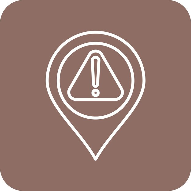 Imagen vectorial de icono de precaución Puede utilizarse para el mapa y la navegación