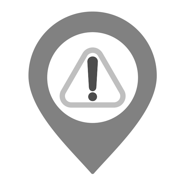 Imagen vectorial de icono de precaución Puede utilizarse para el mapa y la navegación
