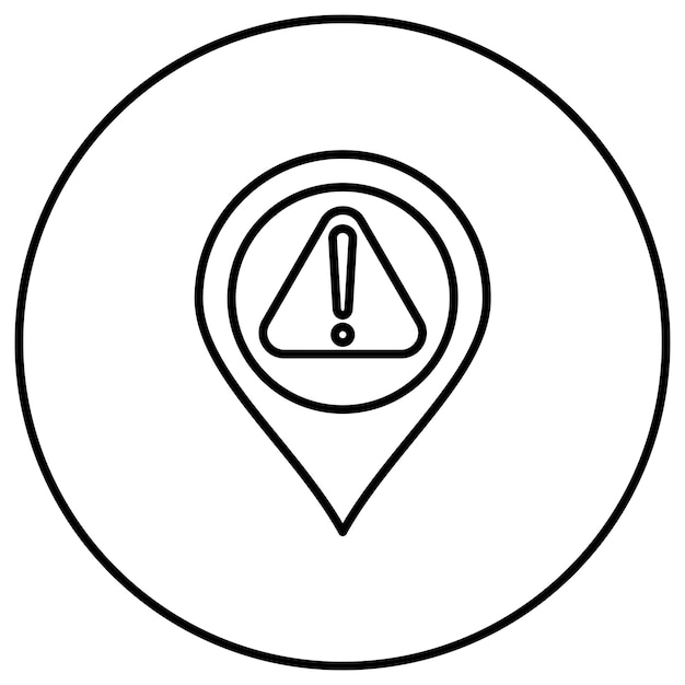 Imagen vectorial de icono de precaución Puede utilizarse para el mapa y la navegación
