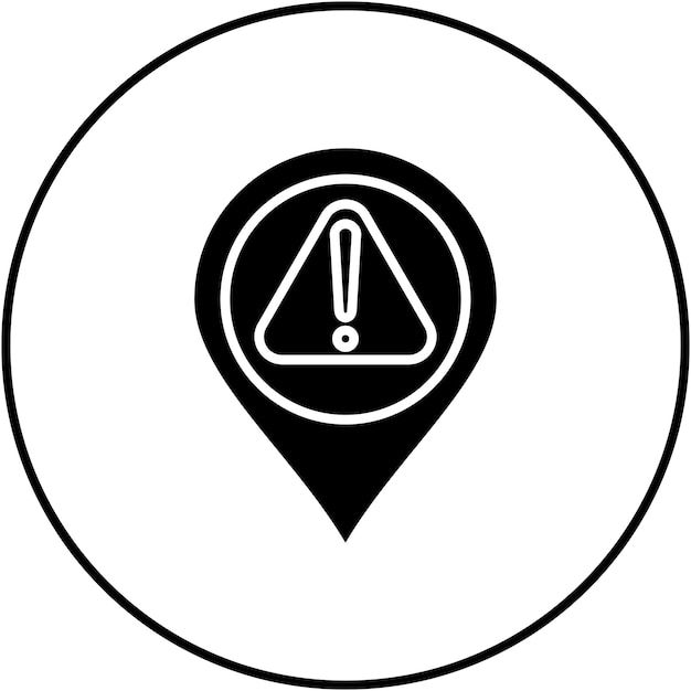 Imagen vectorial de icono de precaución Puede utilizarse para el mapa y la navegación