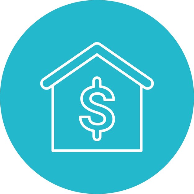 Imagen vectorial del ícono de precio de la casa Se puede utilizar para bienes raíces