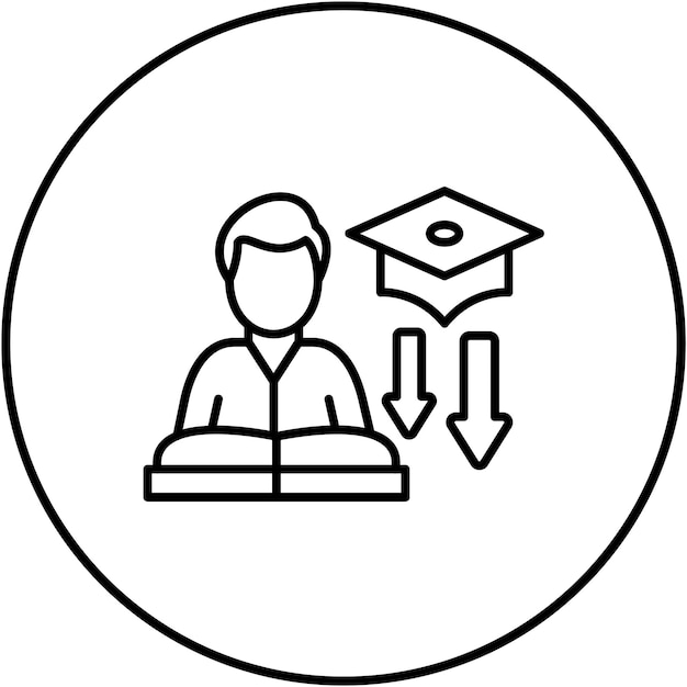 Imagen vectorial de icono de pregrado Se puede utilizar para la Universidad