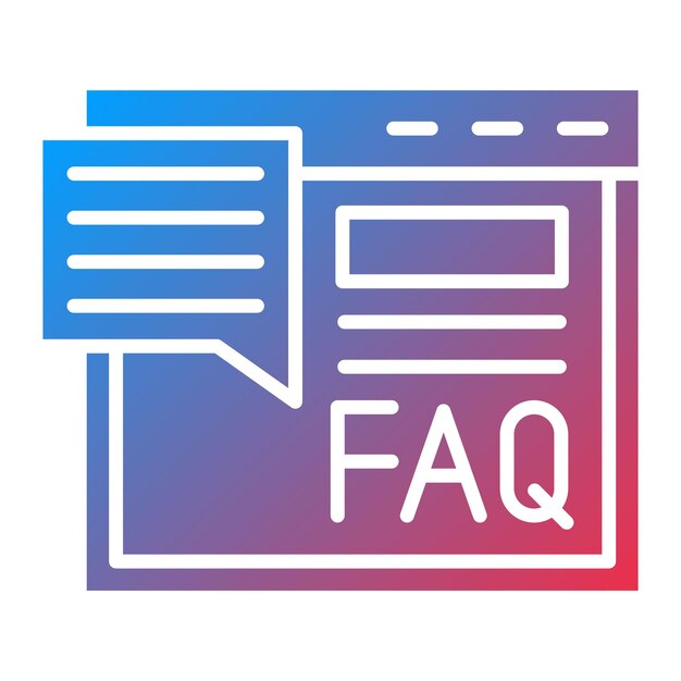 Imagen vectorial de icono de preguntas frecuentes Puede utilizarse para comunicaciones