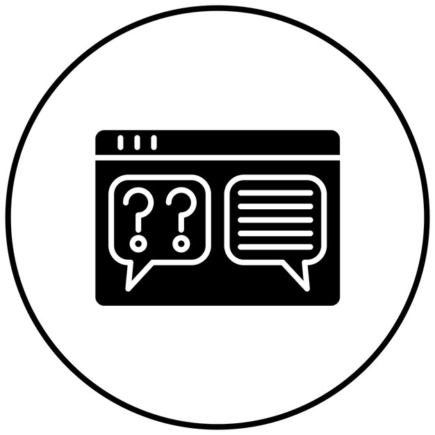 Imagen vectorial del icono de preguntas y respuestas Se puede utilizar para la educación en línea